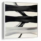 Modern Abstract Wall Art – Flowing Black, White, and Gray Lines