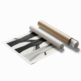 Modern Abstract Wall Art – Flowing Black, White, and Gray Lines