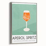 Landscape art painting on framed canvas featuring colorful, vintage poster art of food and drinks, ideal for kitchen decor.