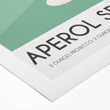 Art deco poster featuring a stylized cocktail glass in pastel shades on a rolled canvas.