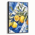 Black and white vintage poster art of assorted fruits on a framed canvas, ideal for bedroom wall decor.