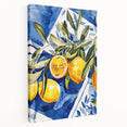 Large canvas wall art featuring assorted fruits in vibrant colors, ideal for kitchen decor.