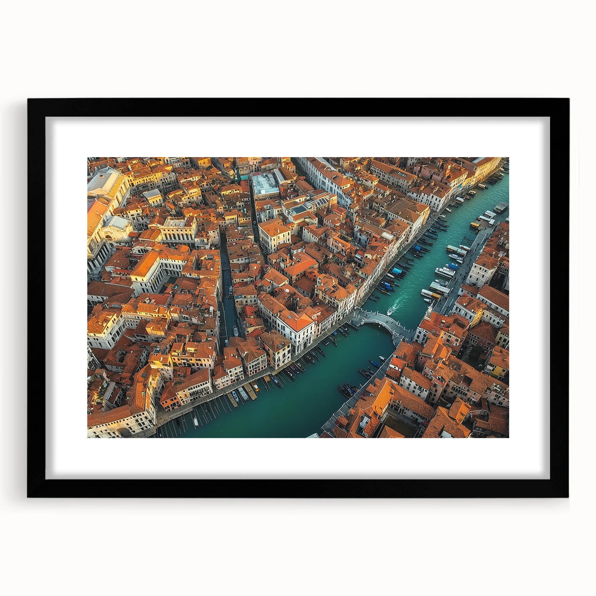 Landscape bridge frame in matte black finish showcasing a modern design, ideal for elevating artwork presentation in contemporary home decor settings.