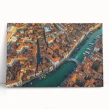 Landscape canvas art depicting a serene bridge over a tranquil river, featuring vibrant colors and detailed textures, ideal for home decor and art enthusiasts.