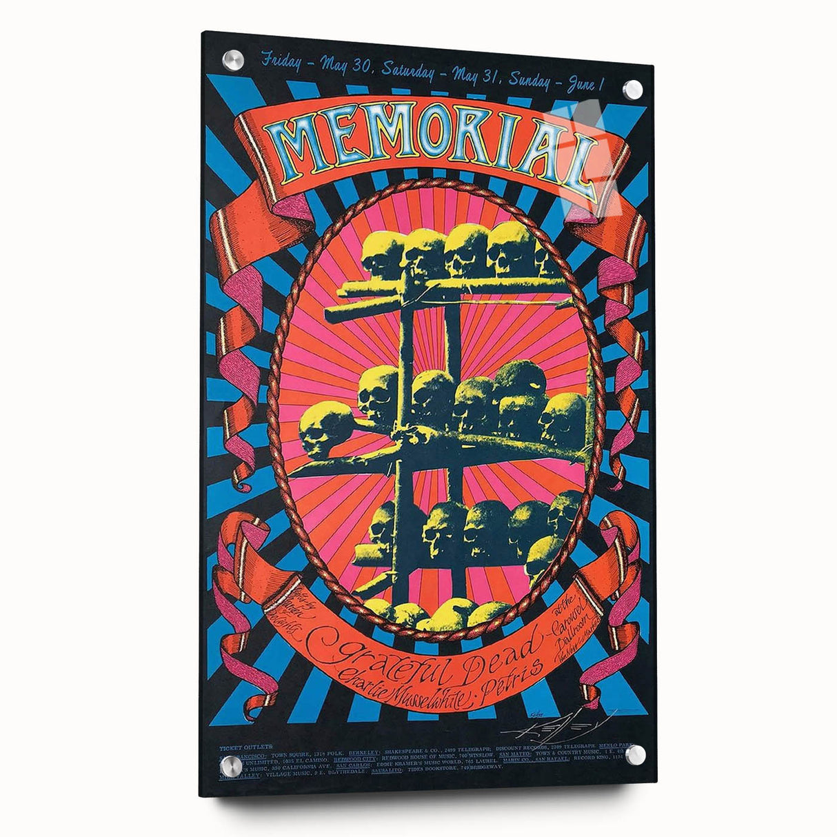 Grateful Dead Retro Wall Art - Vintage Memorial Concert Poster