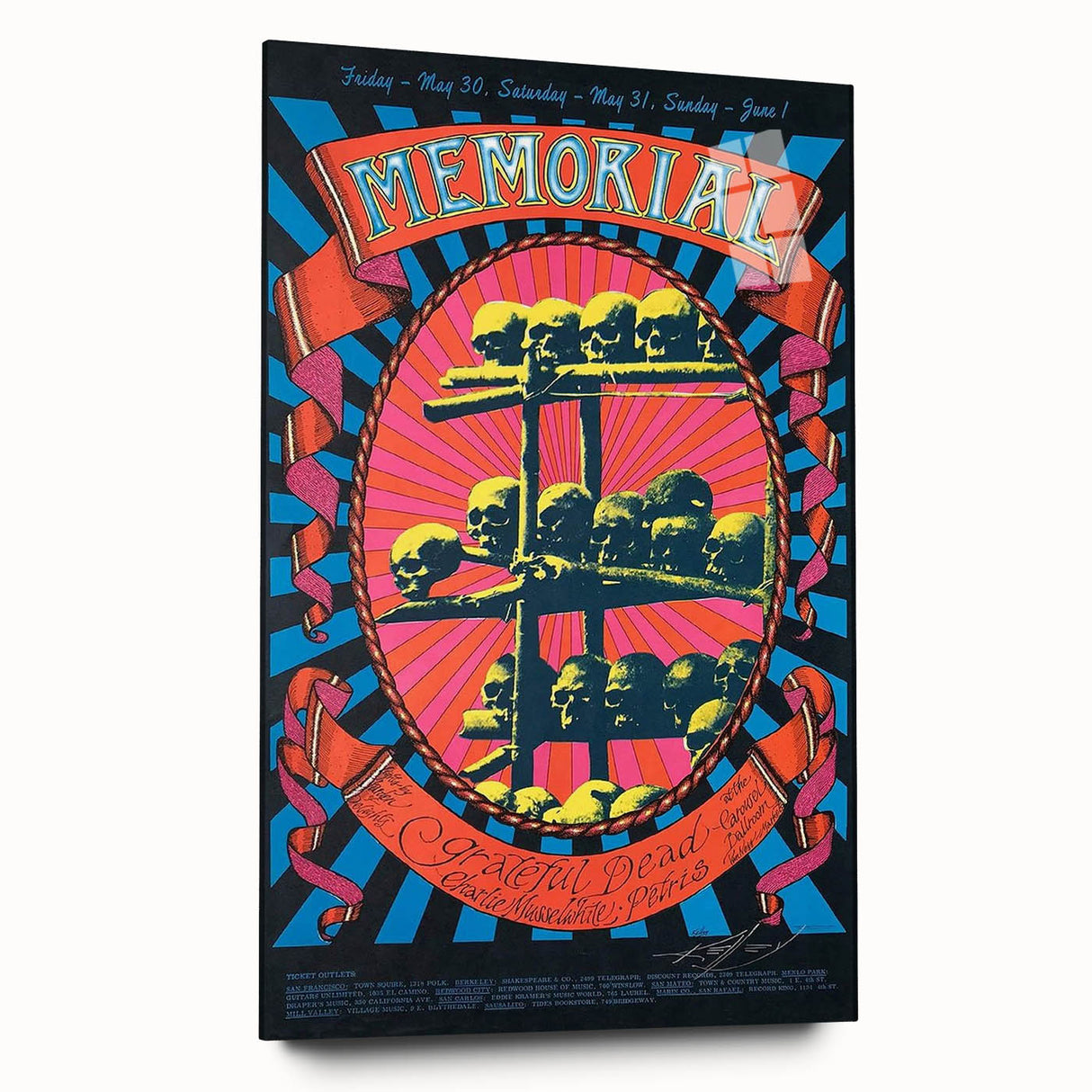 Grateful Dead Retro Wall Art - Vintage Memorial Concert Poster