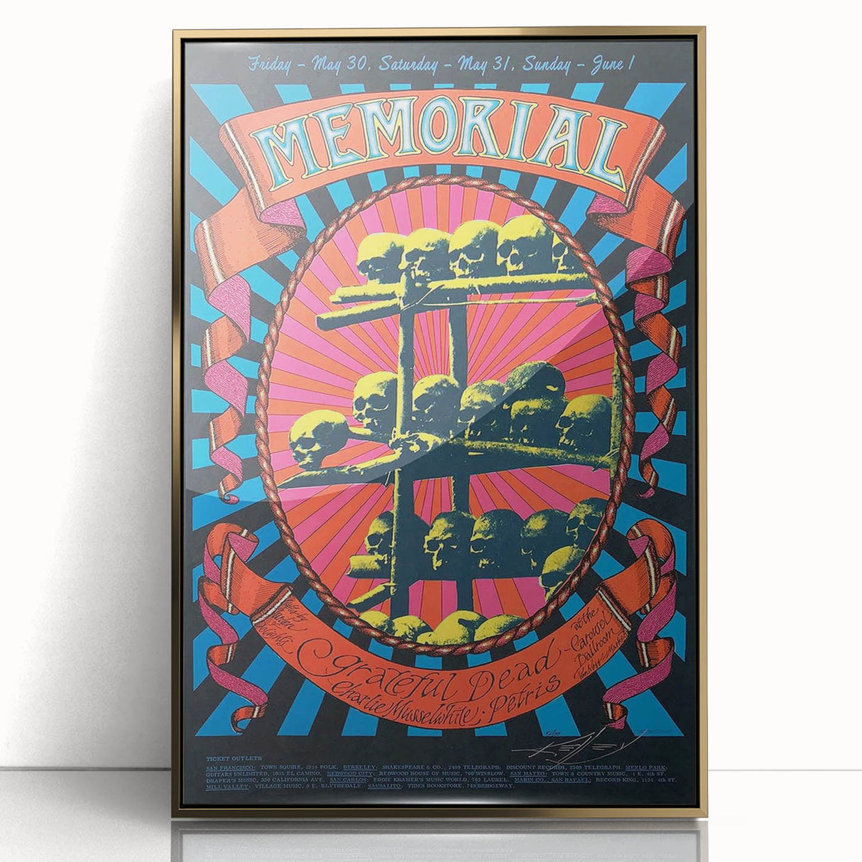 Grateful Dead Retro Wall Art - Vintage Memorial Concert Poster