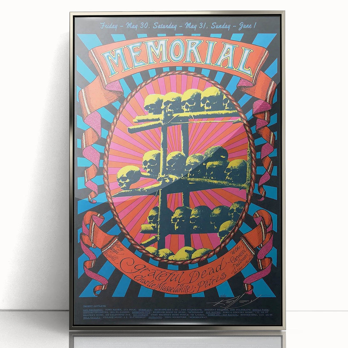 Grateful Dead Retro Wall Art - Vintage Memorial Concert Poster