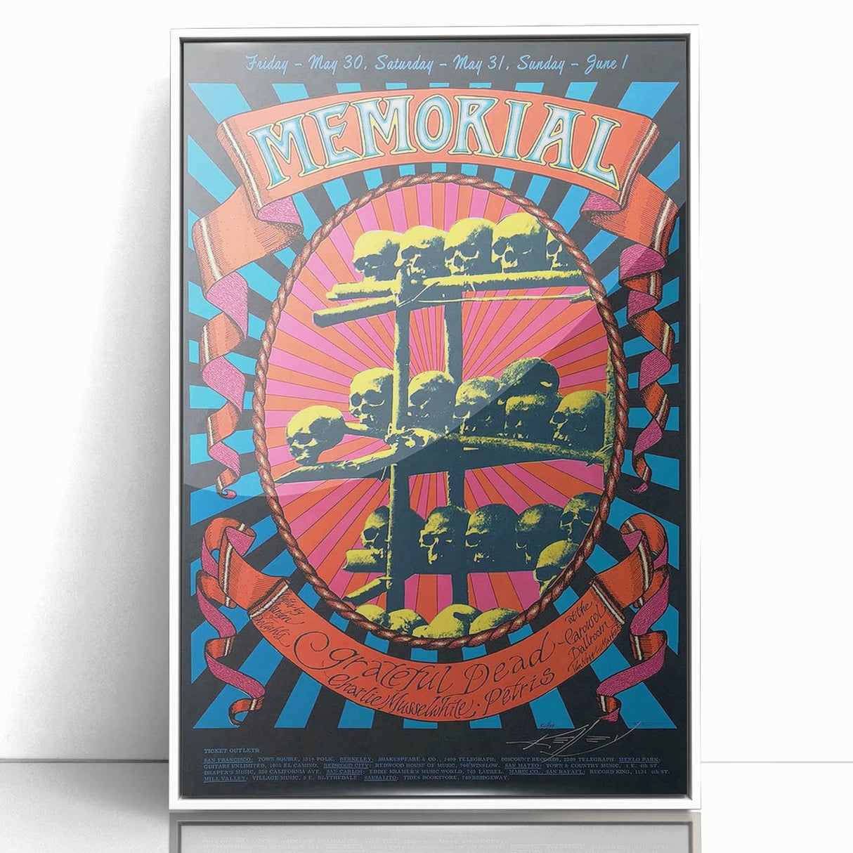 Grateful Dead Retro Wall Art - Vintage Memorial Concert Poster