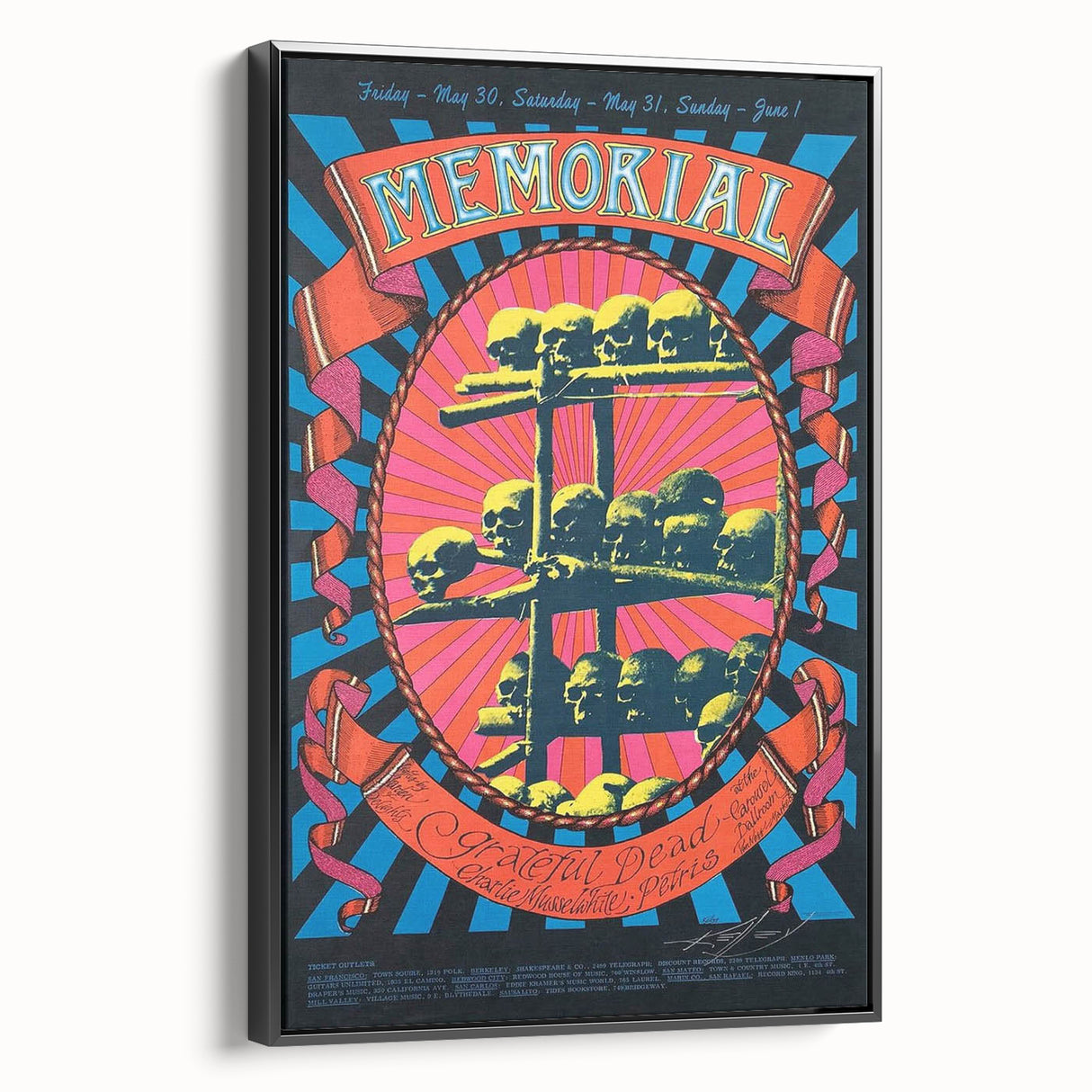 Grateful Dead Retro Wall Art - Vintage Memorial Concert Poster