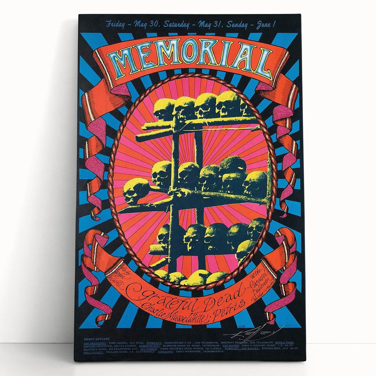 Grateful Dead Retro Wall Art - Vintage Memorial Concert Poster