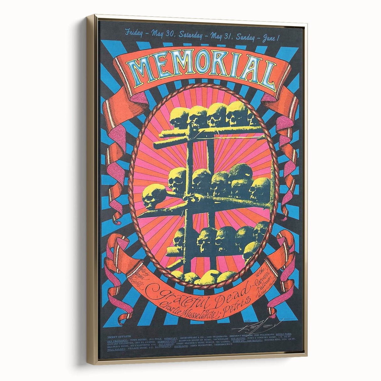 Grateful Dead Retro Wall Art - Vintage Memorial Concert Poster