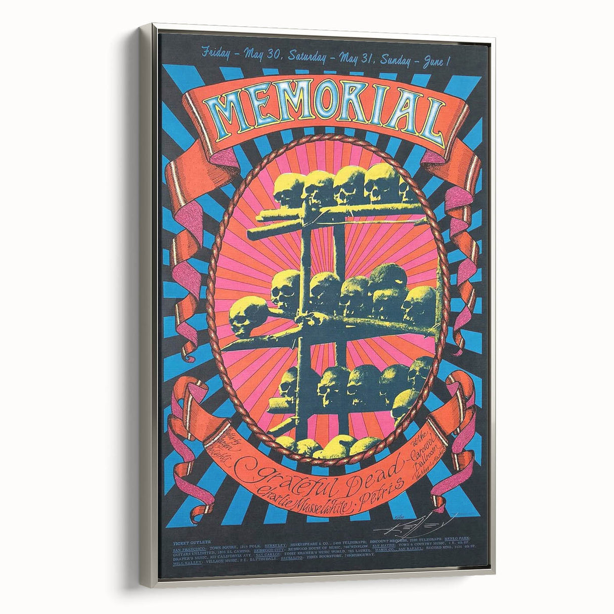 Grateful Dead Retro Wall Art - Vintage Memorial Concert Poster