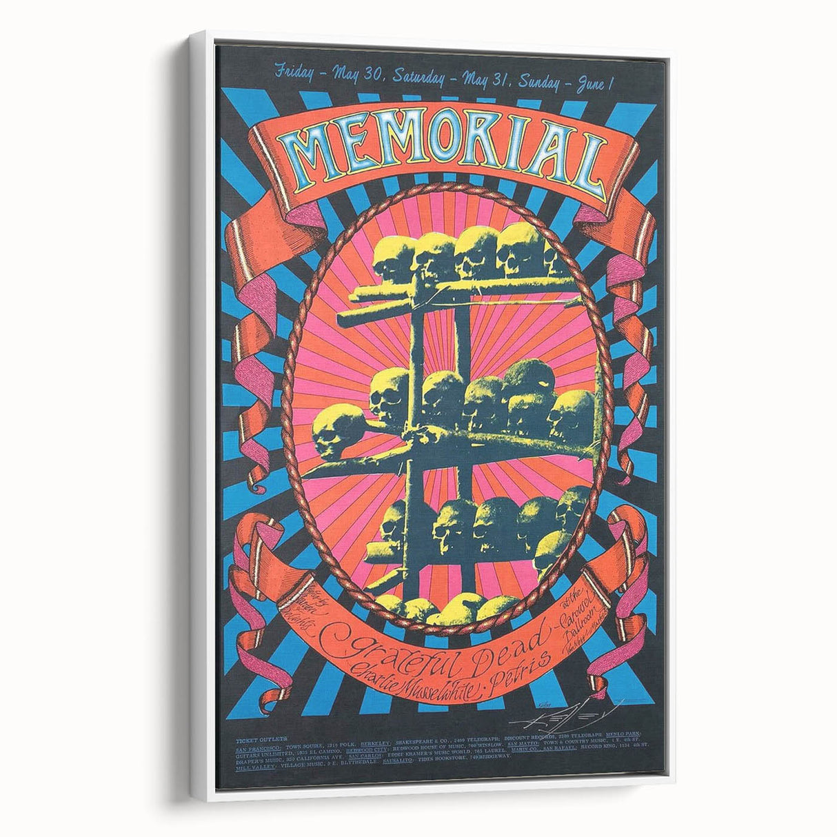 Grateful Dead Retro Wall Art - Vintage Memorial Concert Poster