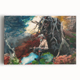 Realism Art Prints - Campfire in Adirondacks by Winslow Homer Wall Art