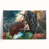Realism Art Prints - Campfire in Adirondacks by Winslow Homer Wall Art