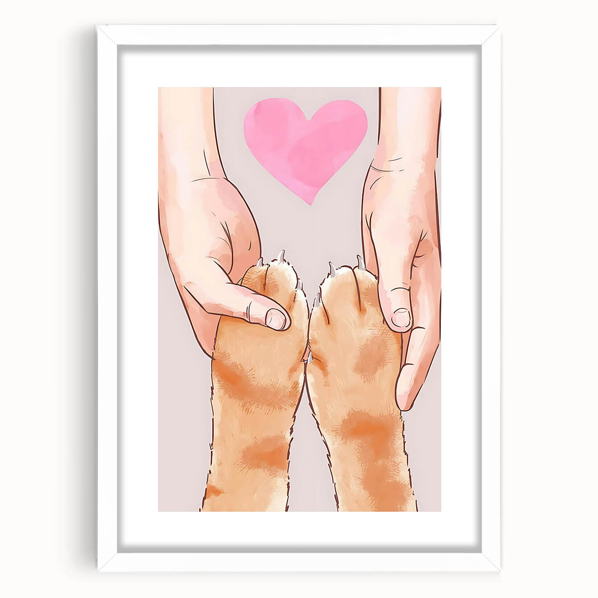 Kids Room Art Prints – Heartwarming Pet Love Illustration Wall Art
