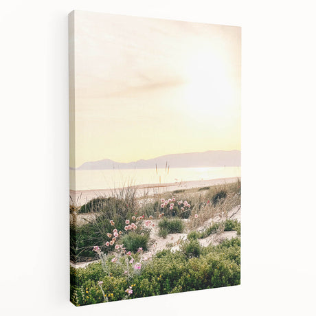 Summer-themed large art on stretched canvas featuring vibrant shades of blue and green, ideal for kitchen wall art.