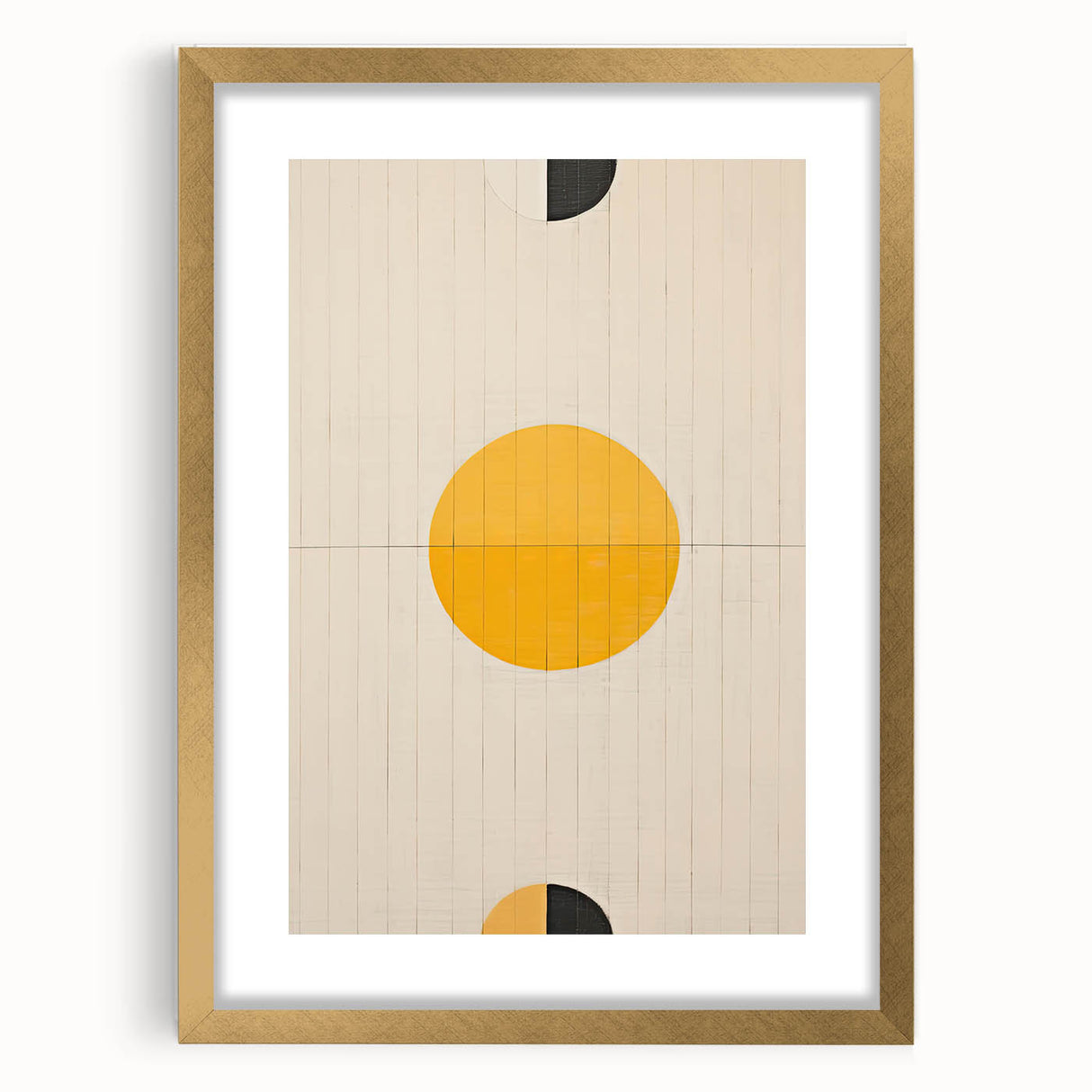 Geometric Yellow Wall Art – Modern Minimalist Dining Print
