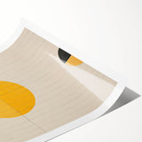 Geometric Yellow Wall Art – Modern Minimalist Dining Print