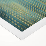 Golden Bamboo Abstract - Teal & Gold Living Room Wall Art