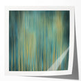 Golden Bamboo Abstract - Teal & Gold Living Room Wall Art