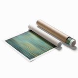 Golden Bamboo Abstract - Teal & Gold Living Room Wall Art