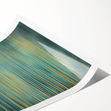 Golden Bamboo Abstract - Teal & Gold Living Room Wall Art