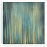 Golden Bamboo Abstract - Teal & Gold Living Room Wall Art