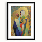 Abstract figurative art frame in matte black, showcasing an elegant design perfect for modern decor; ideal for enhancing living spaces or galleries.