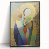 Framed abstract figurative wall art in black acrylic featuring intricate shapes and patterns, ideal for modern home decor or art collections, displayed from a front view.