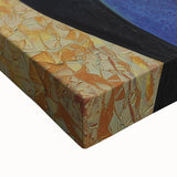 Close-up of an abstract figurative stretched canvas artwork, showcasing vibrant colors and intricate textures, perfect for modern home decor and artistic expression.