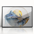Framed abstract landscape wall art featuring vibrant colors and intricate patterns, displayed from a front view against a neutral background, perfect for modern home decor.