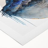 Abstract landscape wall art printed on rolled canvas, showcasing vibrant colors and fluid shapes, perfect for modern home decor. Packaged securely in a cardboard tube for easy transport and display.