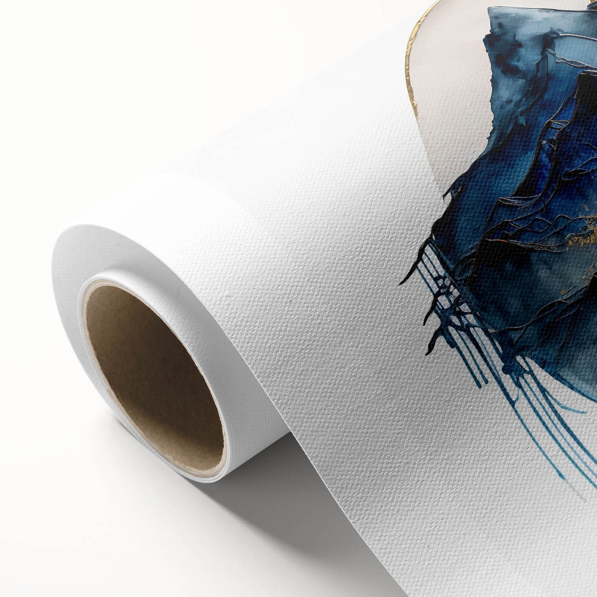 Abstract landscape wall art on rolled canvas showcases vibrant colors and fluid shapes, perfect for modern decor. Ideal for enhancing living spaces or offices.