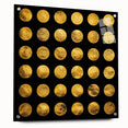 Geometric Abstract Wall Decor – Gold Circles on Black Canvas