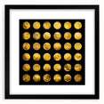 Geometric Abstract Wall Decor – Gold Circles on Black Canvas