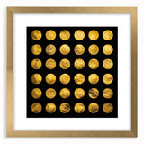 Geometric Abstract Wall Decor – Gold Circles on Black Canvas