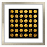 Geometric Abstract Wall Decor – Gold Circles on Black Canvas