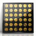 Geometric Abstract Wall Decor – Gold Circles on Black Canvas