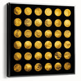 Geometric Abstract Wall Decor – Gold Circles on Black Canvas
