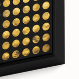 Geometric Abstract Wall Decor – Gold Circles on Black Canvas
