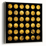 Geometric Abstract Wall Decor – Gold Circles on Black Canvas