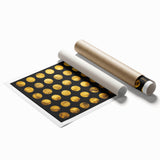 Geometric Abstract Wall Decor – Gold Circles on Black Canvas