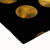 Geometric Abstract Wall Decor – Gold Circles on Black Canvas