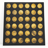 Geometric Abstract Wall Decor – Gold Circles on Black Canvas