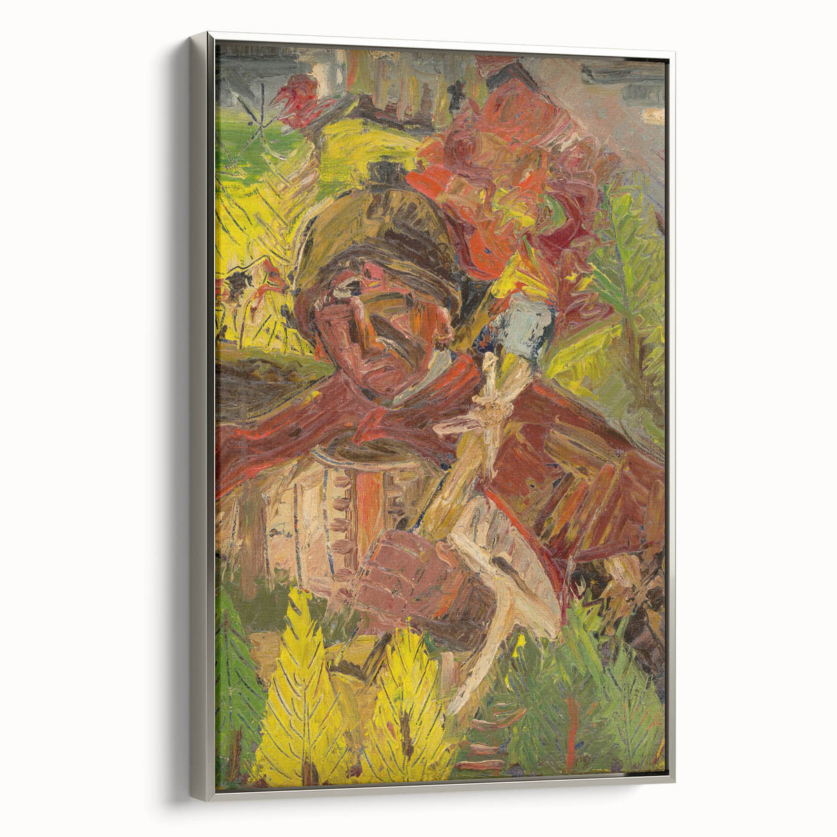 Vibrant Expressionist Lumberjack - Bold Nature-Inspired Wall Art