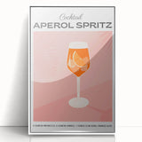 Art deco poster featuring a stylized cocktail glass in black and white, framed acrylic, ideal for modern bar area decor.