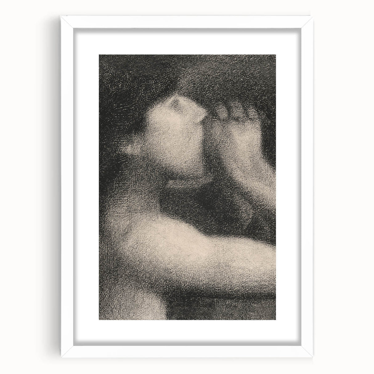 Monochrome Pointillism Art - Echo, Bathers at Asnières - Seurat’s Expressive Print