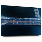 Acrylic glass landscape bridge design showcased in a side view, highlighting intricate details and absence of pins, perfect for modern home decor and art enthusiasts.